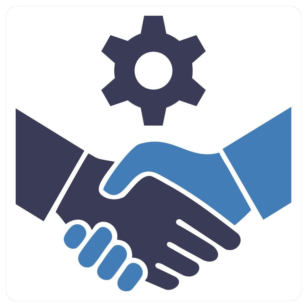 Partnership concept in blue color vector
