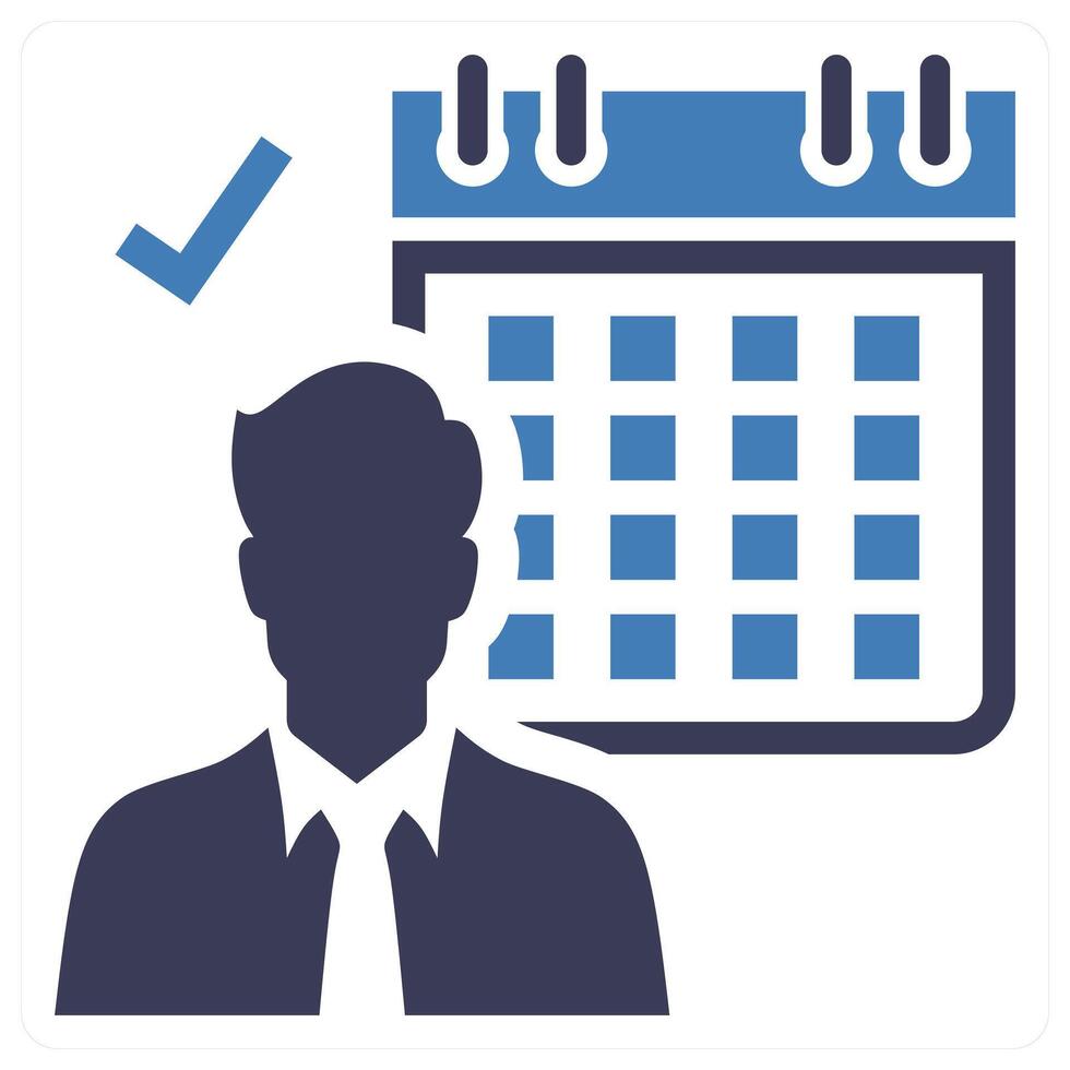 Personal Schedule icon in blue color vector