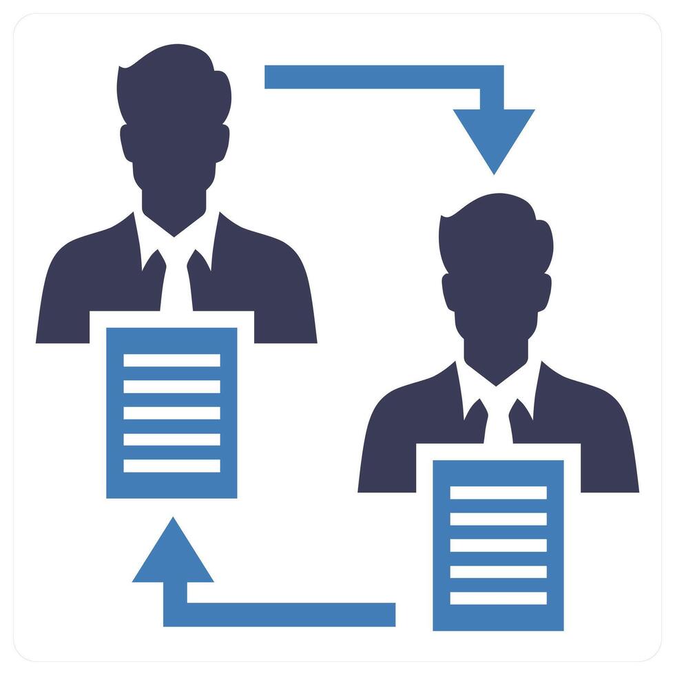 Peer To Peer icon concept in blue color vector