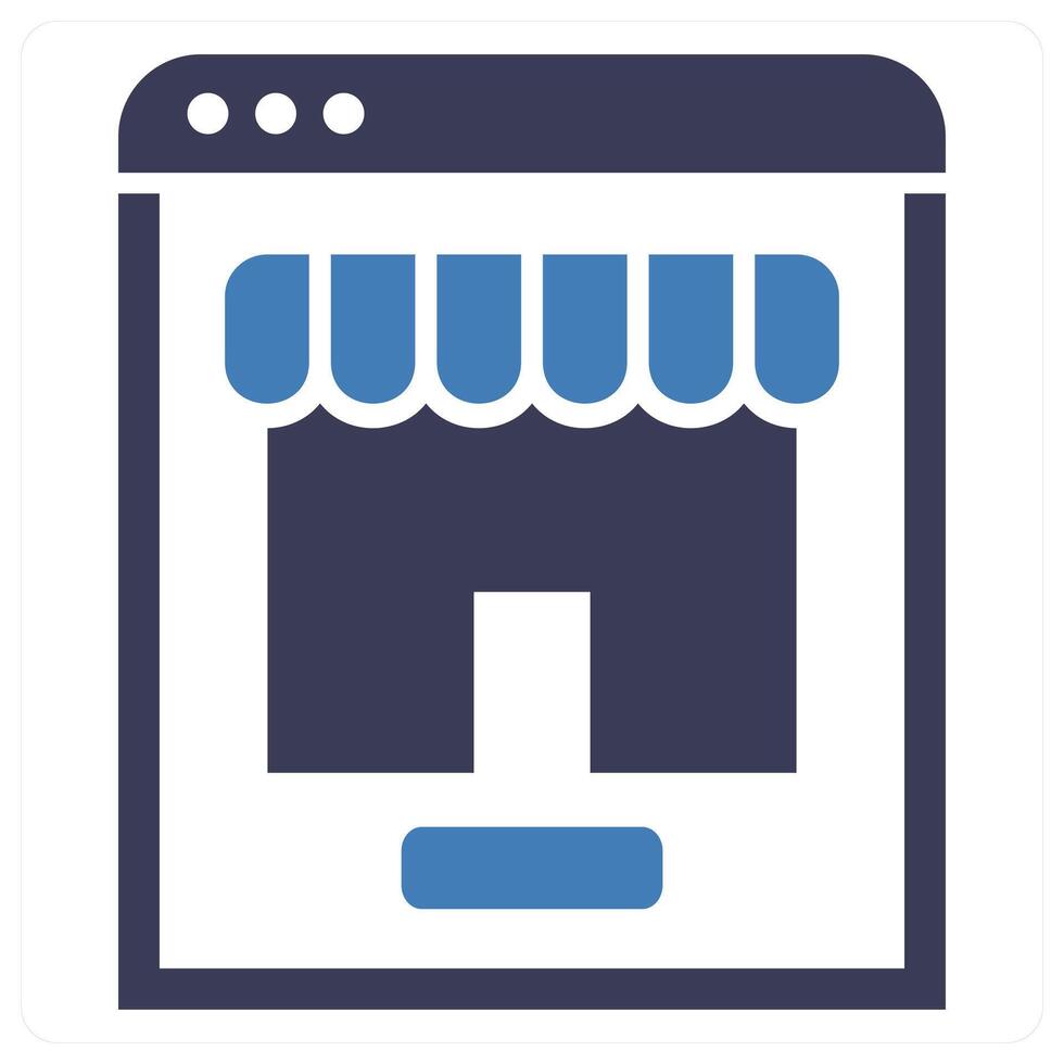 Online Store icon in blue color vector