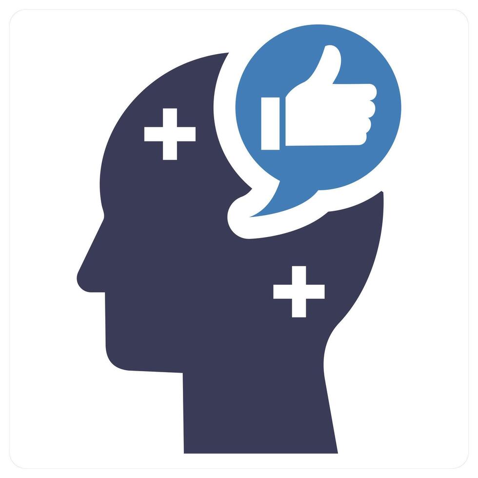Optimistic icon concept in blue color vector