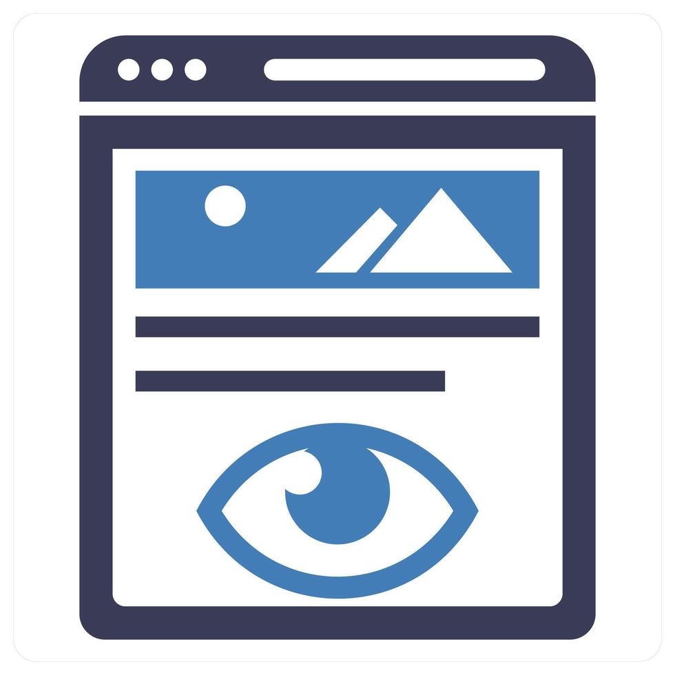 Online Viewer icon concept in blue color vector