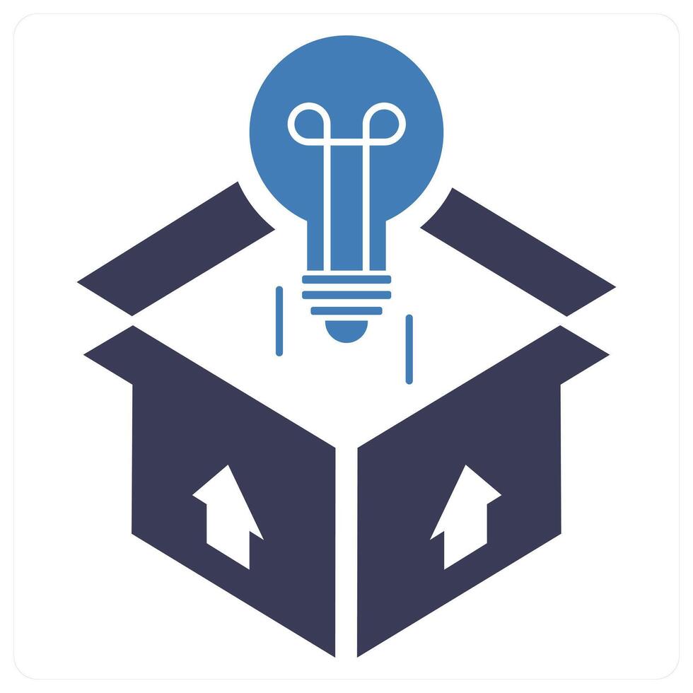 Out of box Idea icon concept in blue color vector