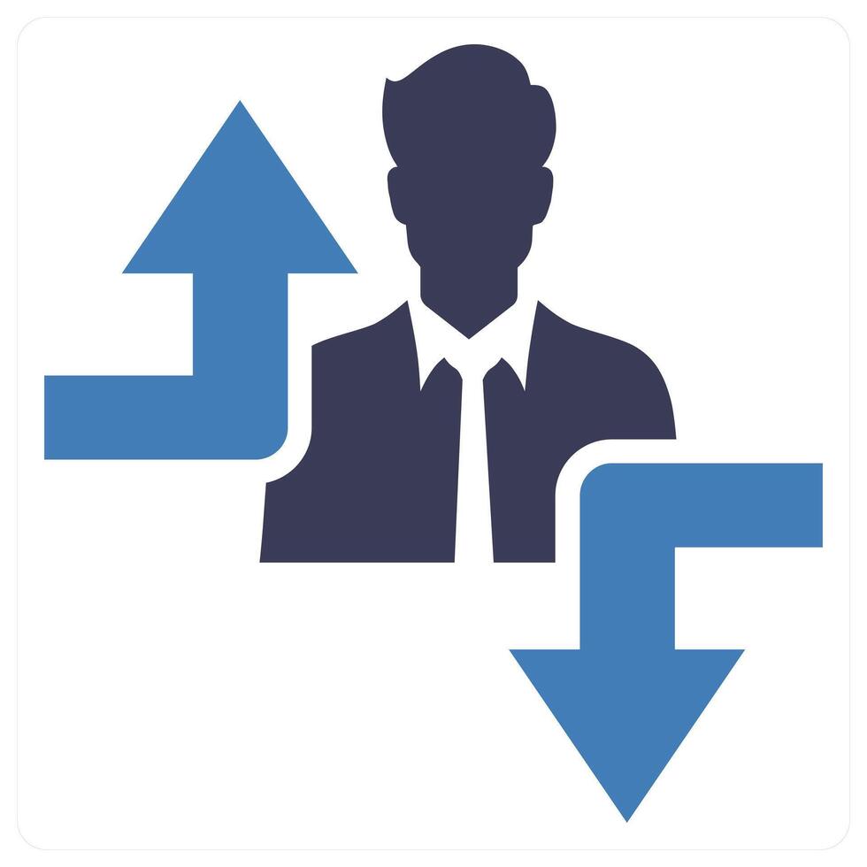 Overcome Crisis icon concept in blue color vector