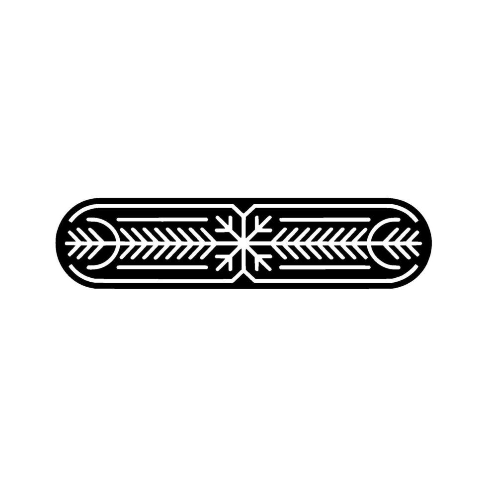 Minimalist Snowflake Motif Element On White Background vector