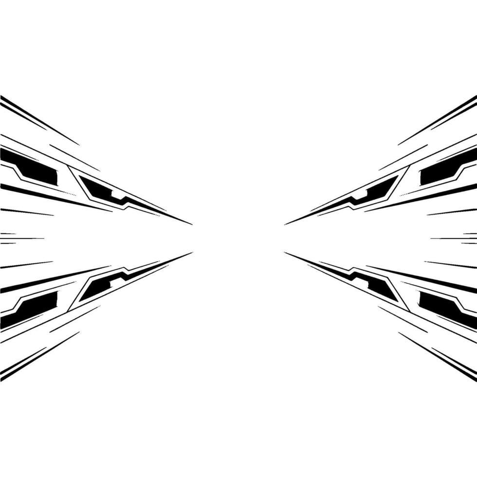Abstract Tech Lines Futuristic Black And White vector