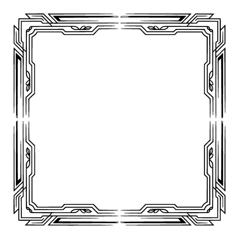 Art Deco Frame, Minimalist Decorative Border, Elegant Element vector