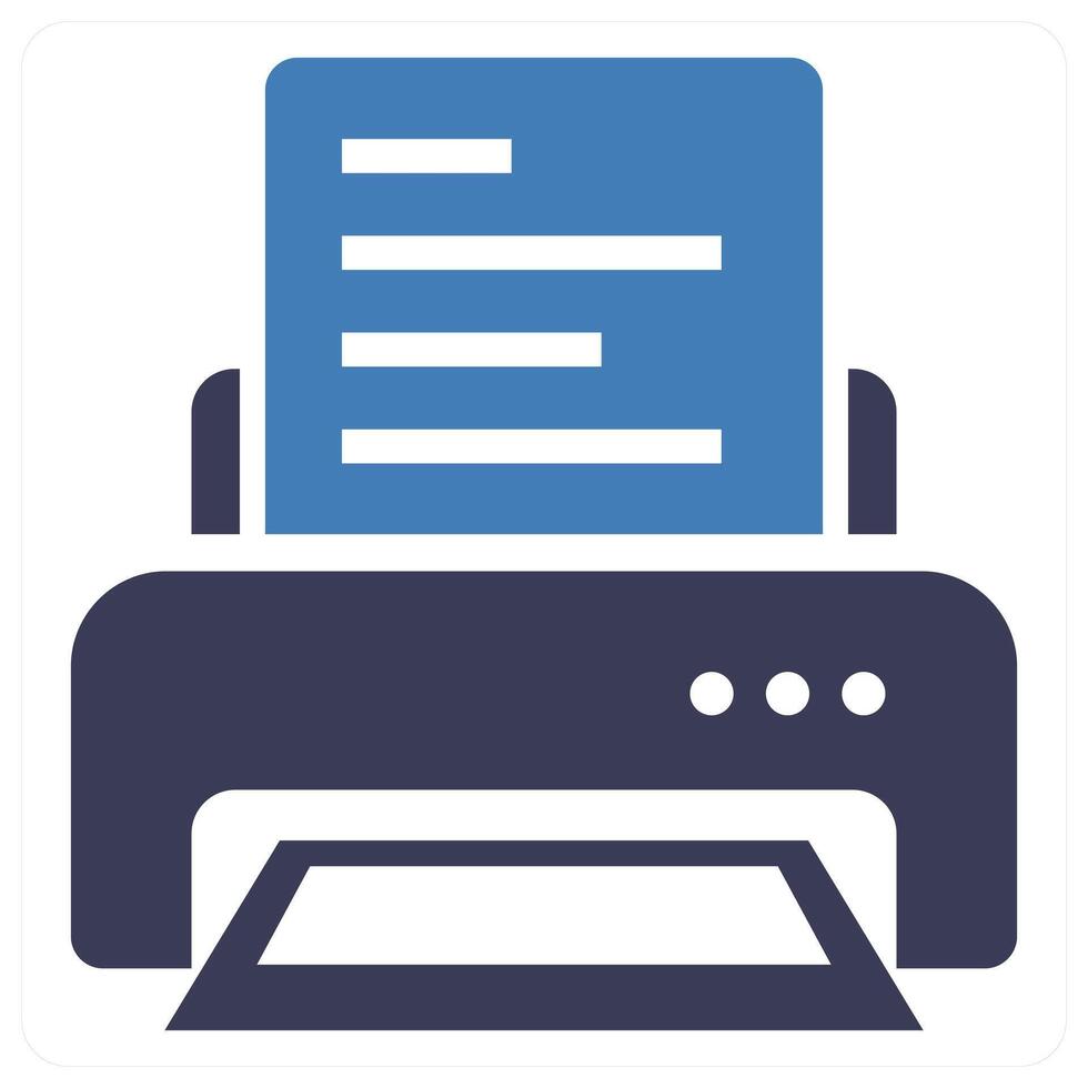 Printer and machine icon concept in blue color vector