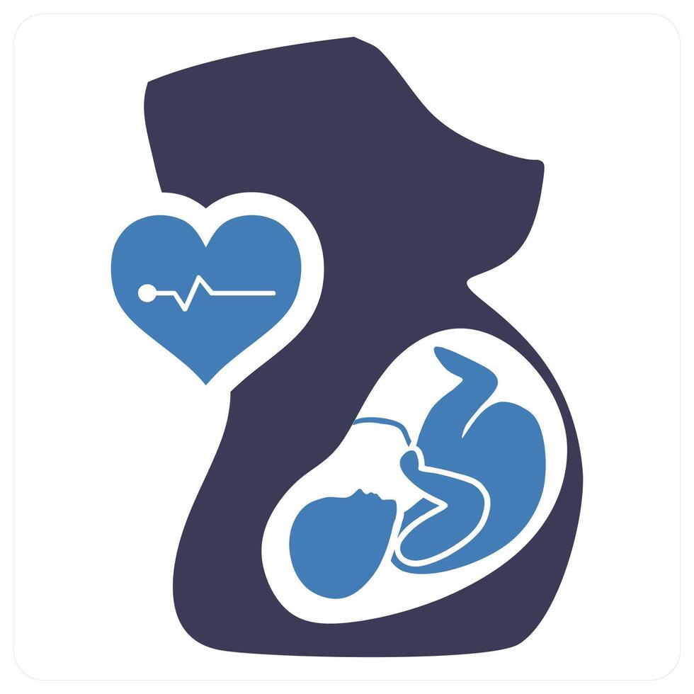 Pregnancy icon concept in blue color vector
