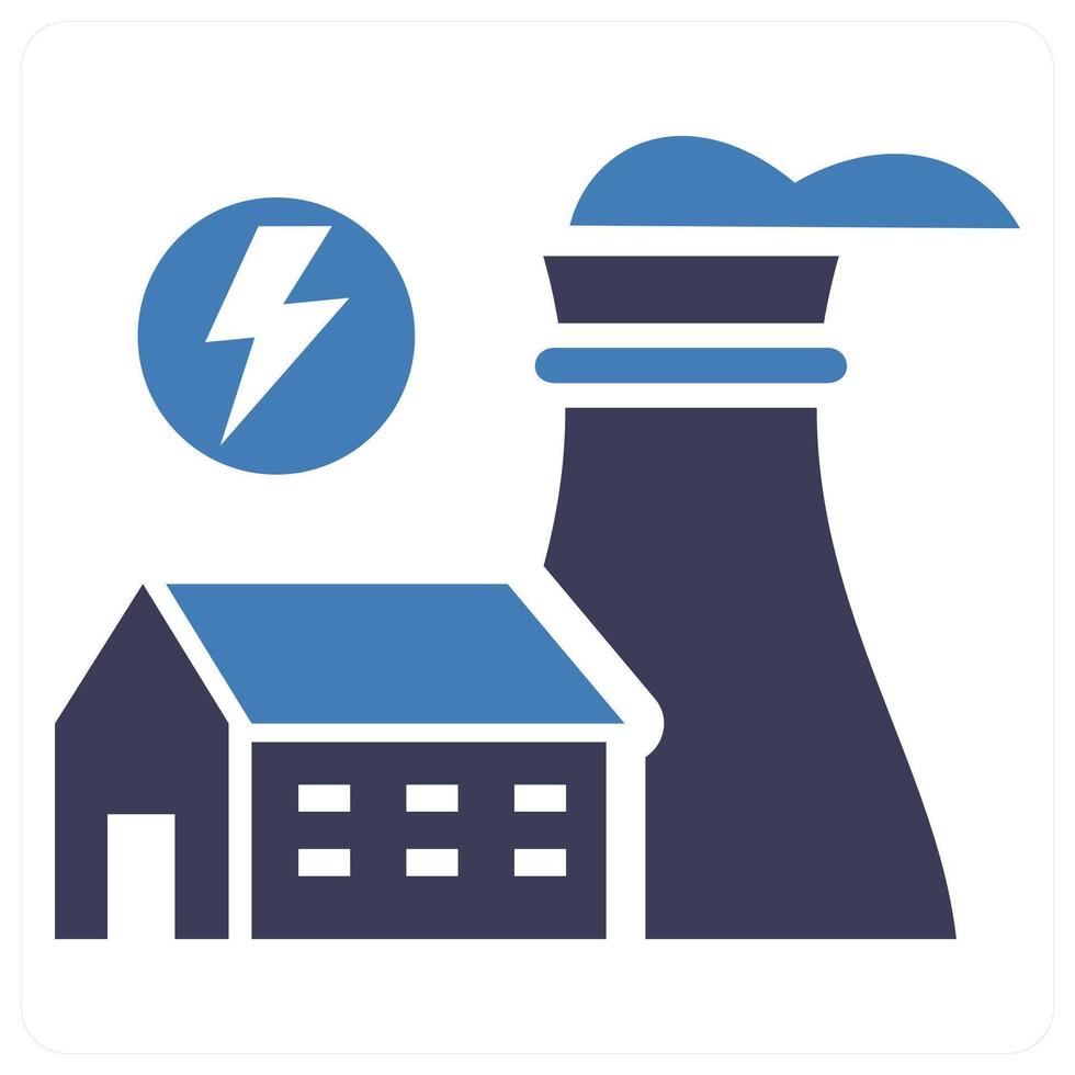 Power plant icon concept in blue color vector