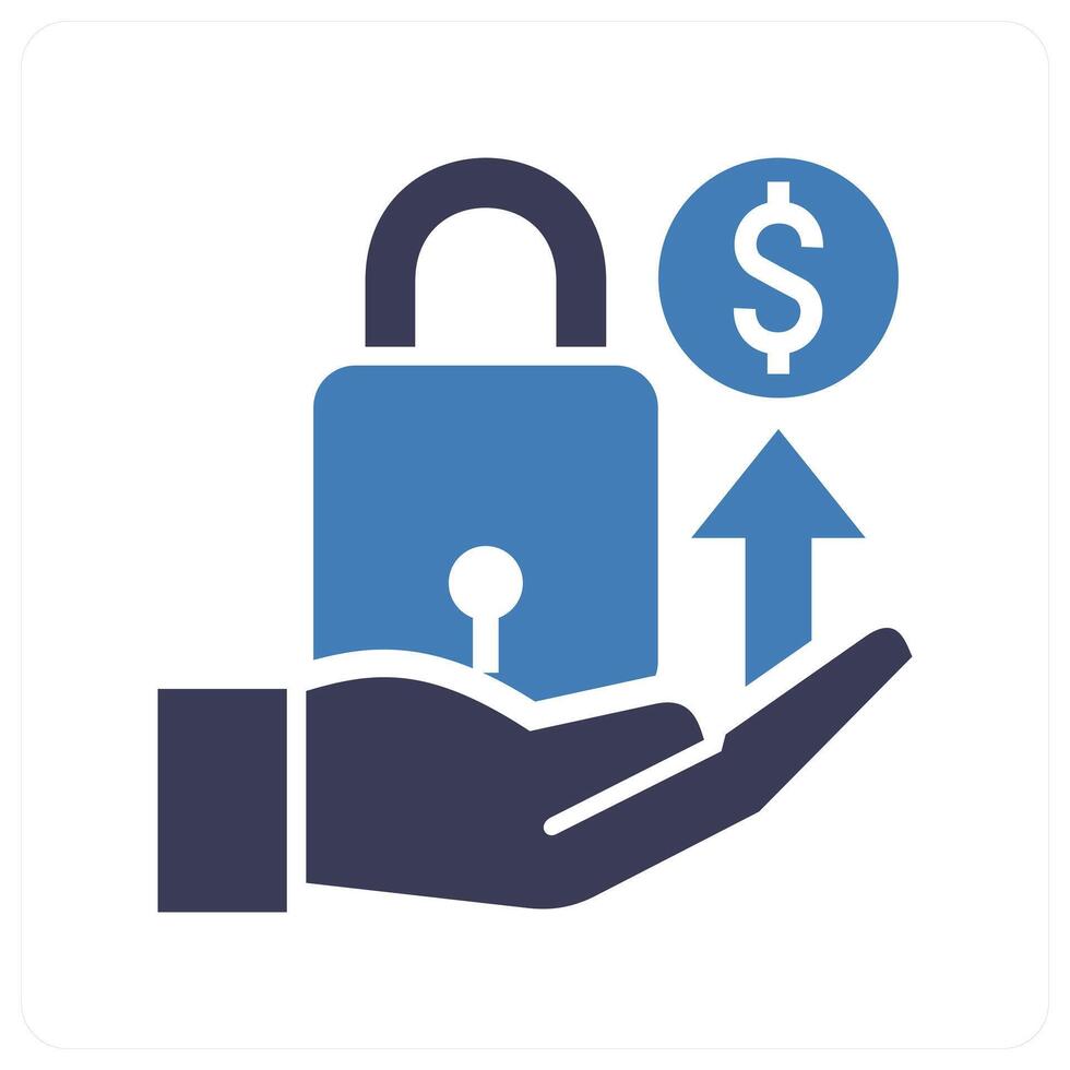 Private Offering icon concept in blue color vector