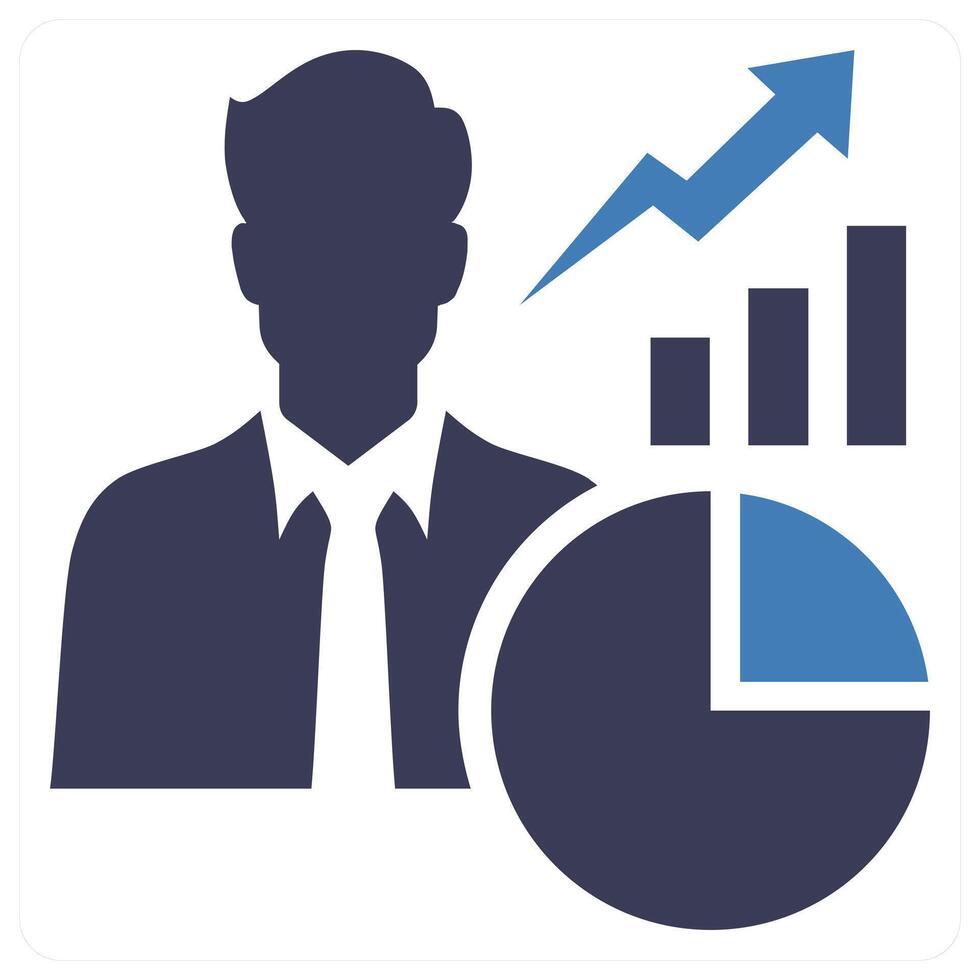 Personal Statistics icon concept in blue color vector