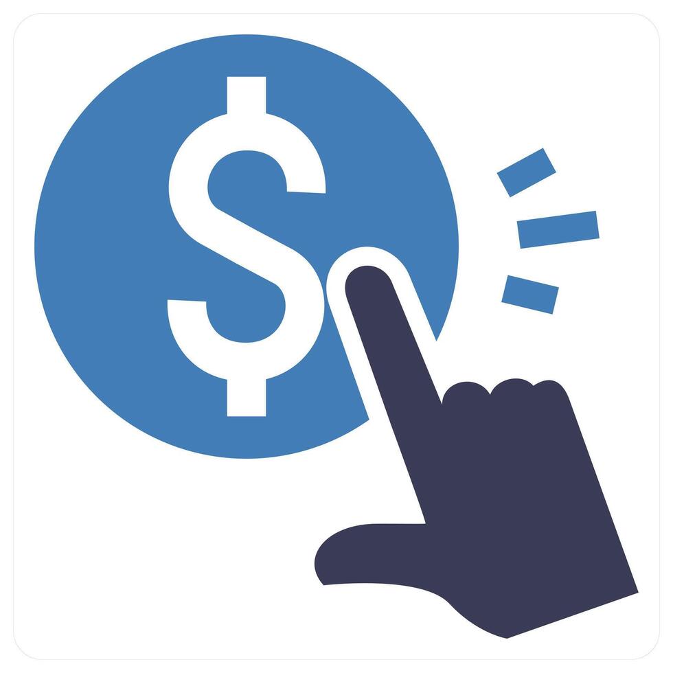 PPC icon concept in blue color vector
