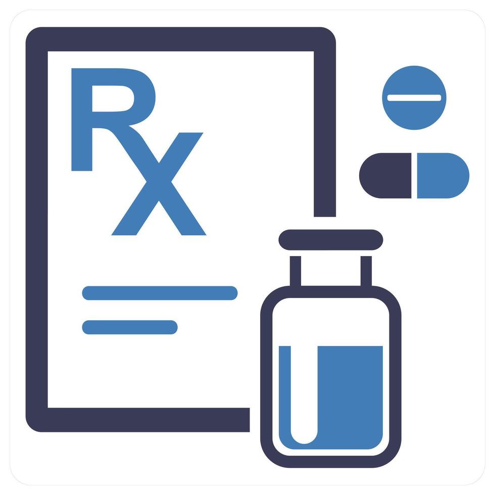 Prescription icon concept in blue color vector