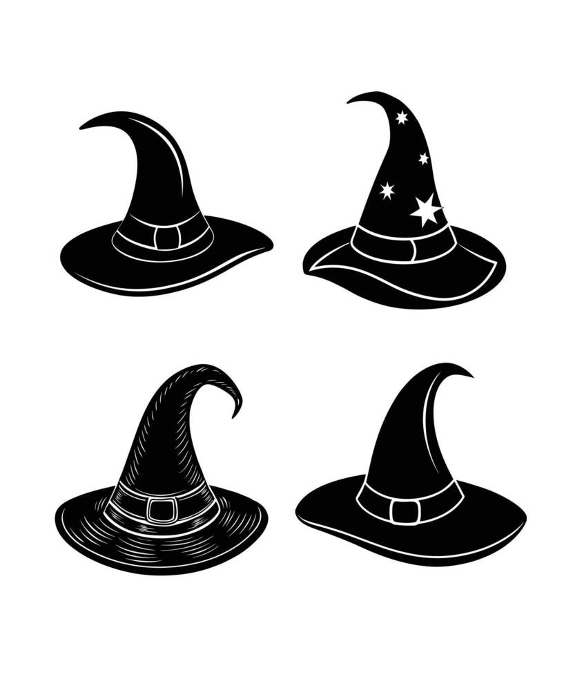 A set of of a Halloween witch hat vector
