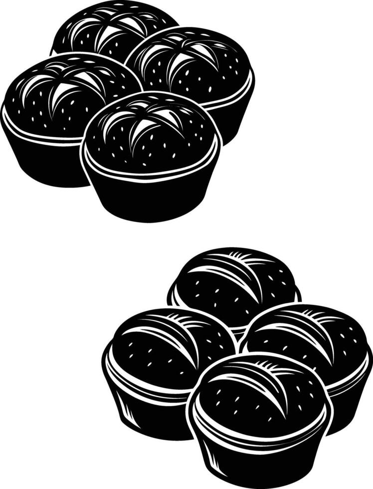 Sweet cakes silhouette on a white background vector