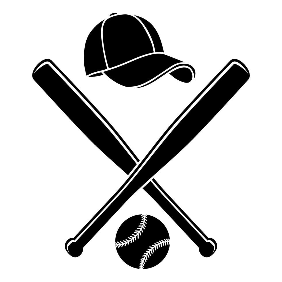 Baseball bats and ball icon. Simple illustration of baseball bats and ball icon for web vector
