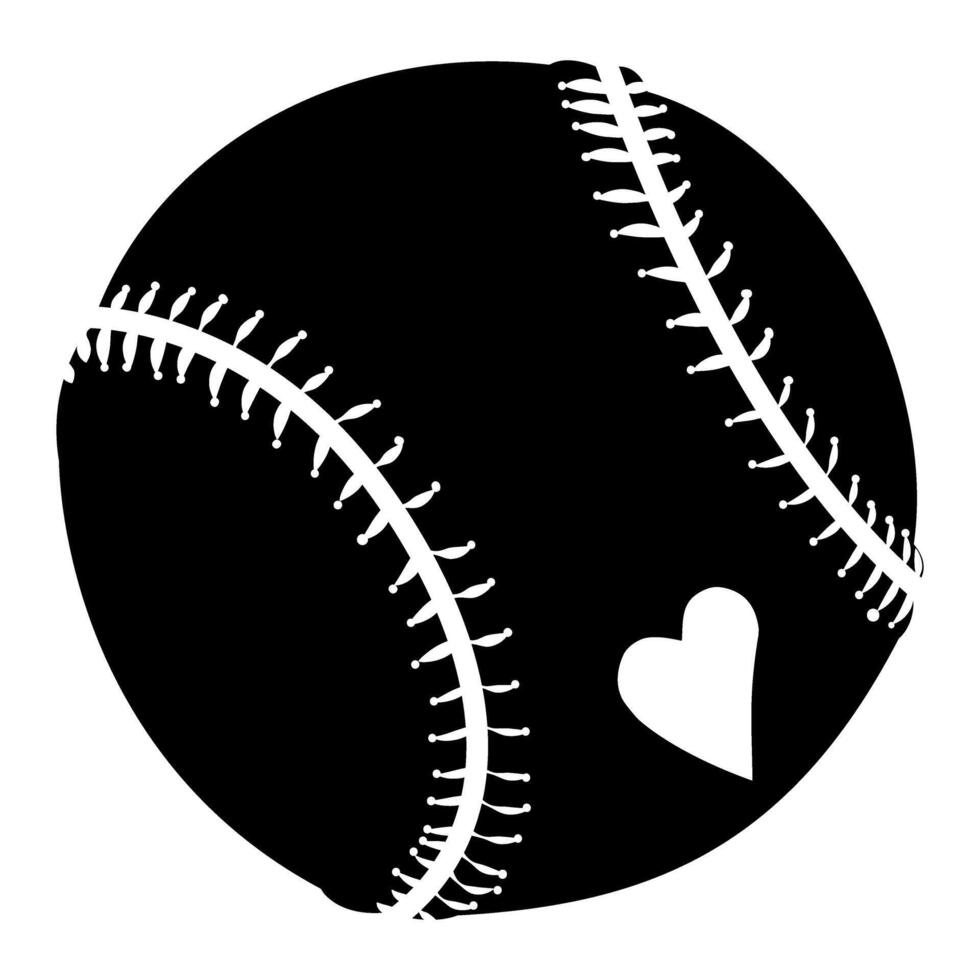 Baseball ball with heart icon. Simple illustration of baseball ball with heart icon for web vector