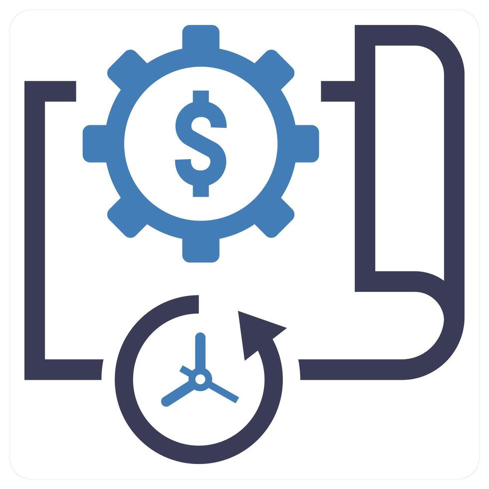 Project History icon concept in blue color vector