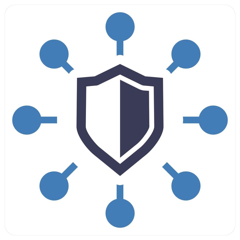 Protect Network icon concept in blue color vector