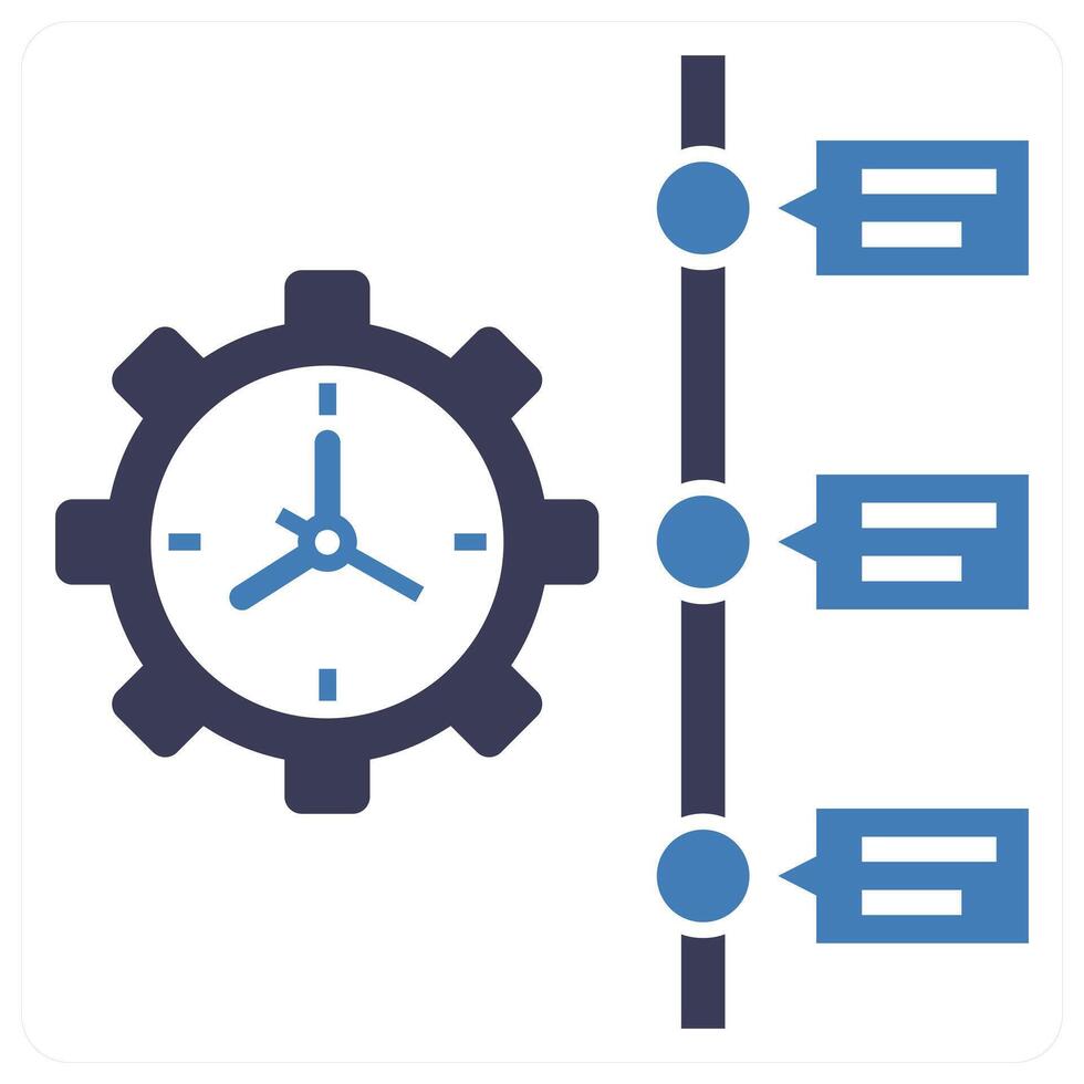 Project Timeline icon concept in blue color vector