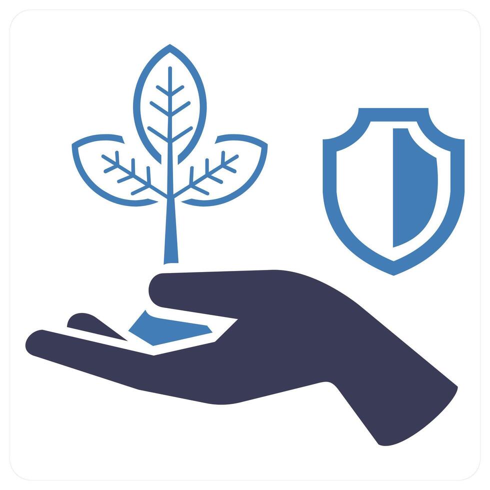 Protect nature icon concept in blue color vector