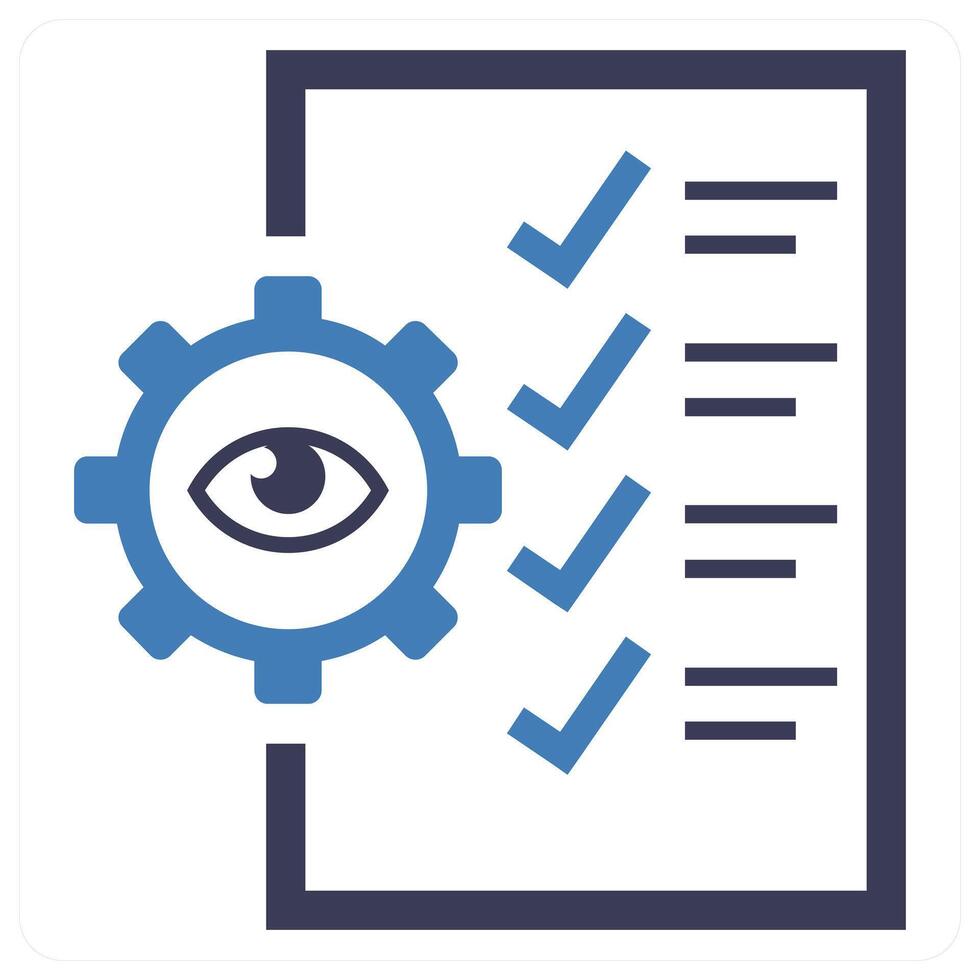 Quality Control icon concept in blue color vector