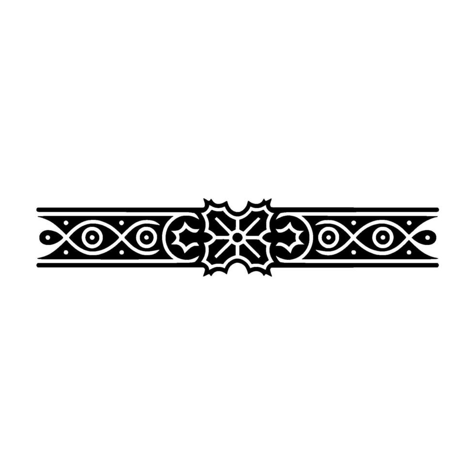 Elegant Black Border Ornament With Floral And Geometric Elements vector
