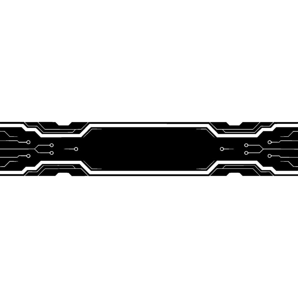 Modern Tech Banner Template, Circuit Board, Black And White vector