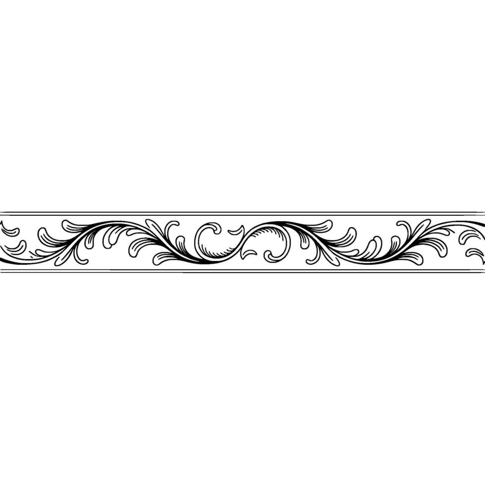 Elegant Floral Border Ornament On Cream Background vector