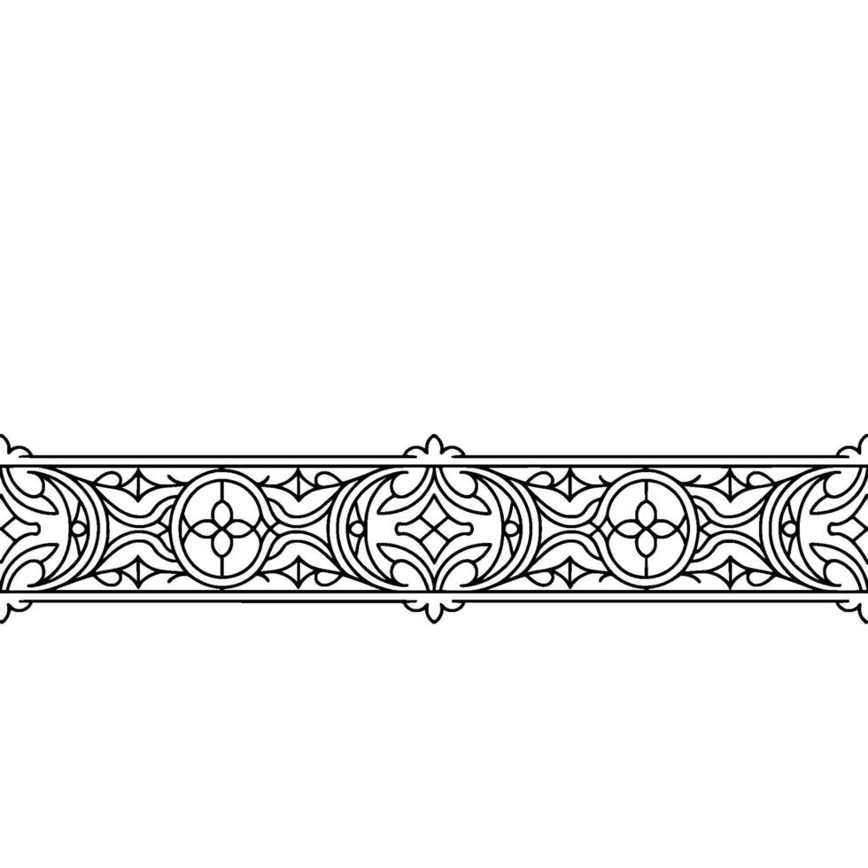 Ornamental Black White Border Vintage Geometric Pattern vector