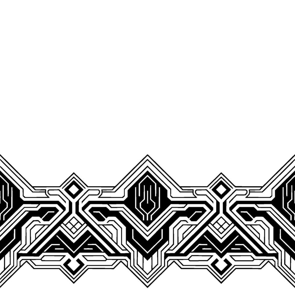 Geometric Circuit Board Border On White Background vector