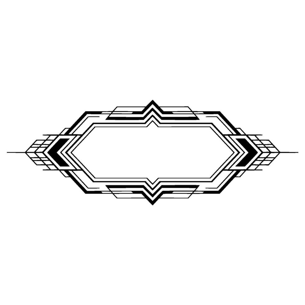 Art Deco Frame Black And White Geometric For Text Or vector