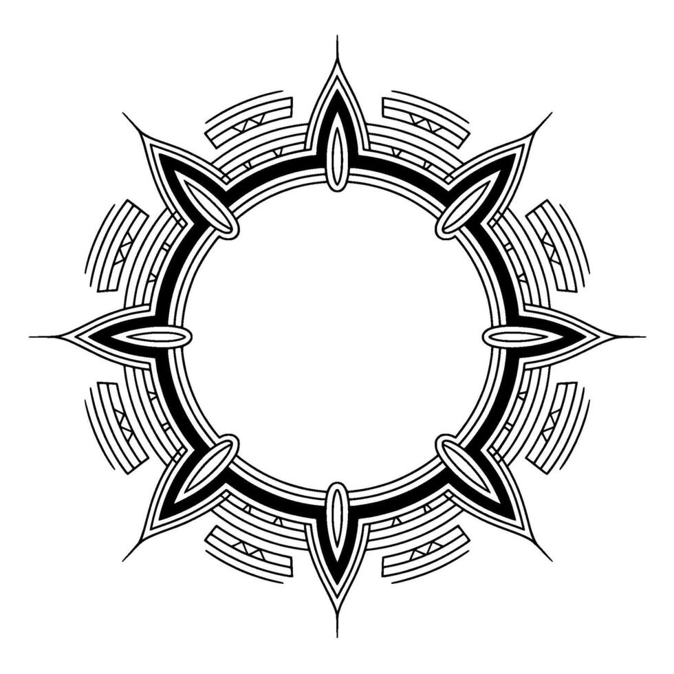 Geometric Circular Frame Abstract Black And White vector