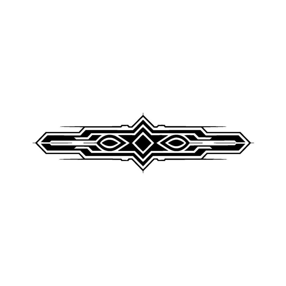Art Deco Element Black Ornament On White, Geometric vector