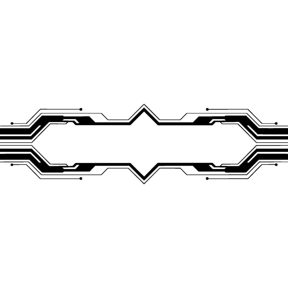 Futuristic Tech Border Minimalist Digital Circuitry Element vector