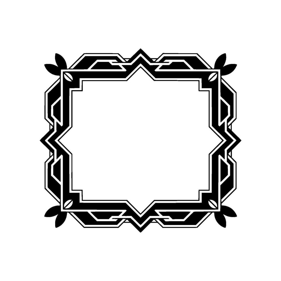 Art Deco Frame Geometric Black And White Ornament vector