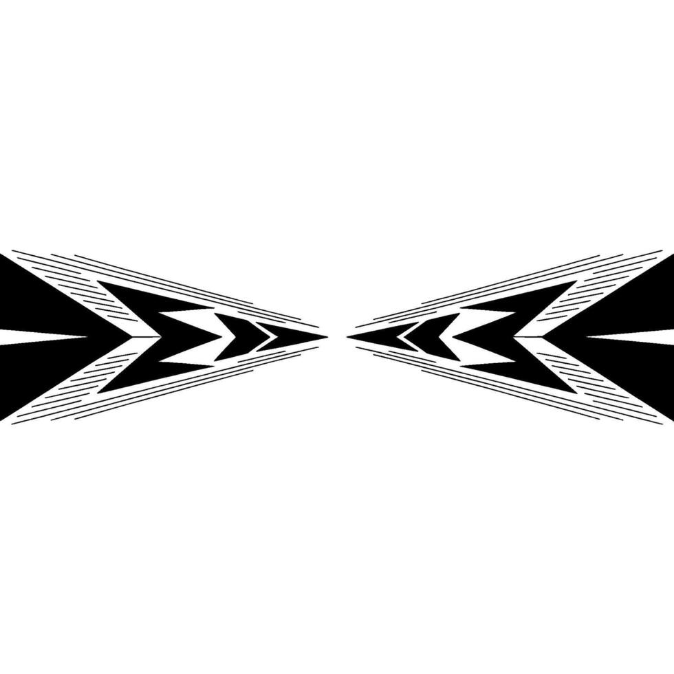 Abstract Symmetry Black Arrow Shapes On White Background vector