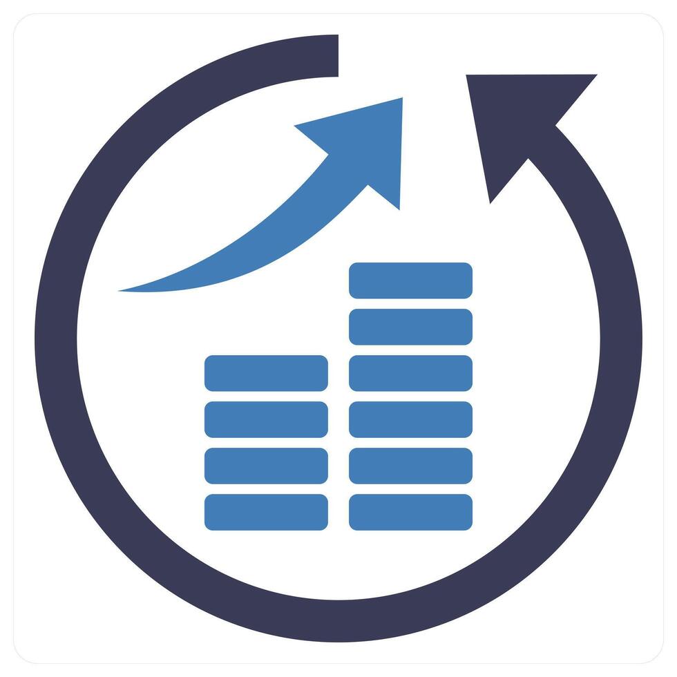 ROI icon concept in blue color vector