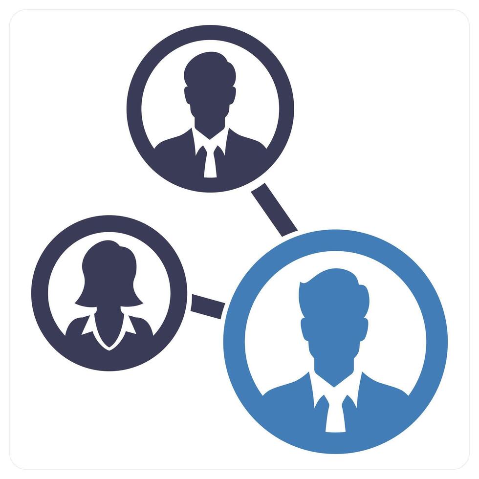 Relationship Management icon concept in blue color vector