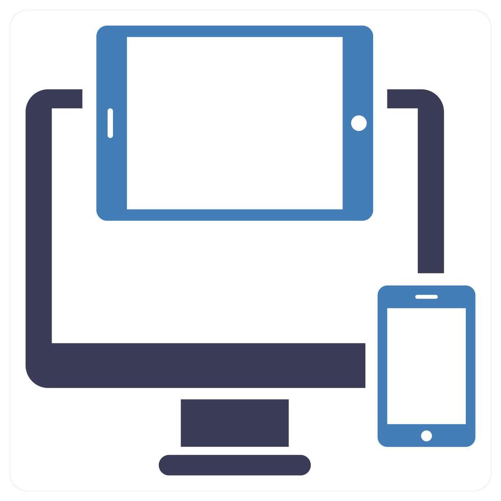 Responsive and device concept in blue color vector