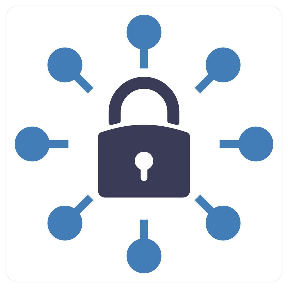 Secured Network in blue color vector