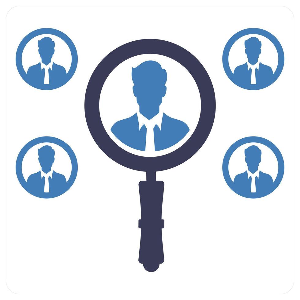 Search Profile icon in blue color vector