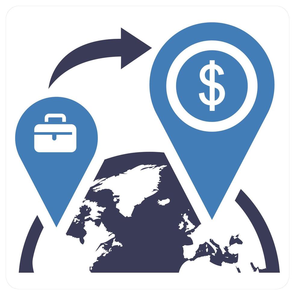 Send Money icon concept in blue color vector