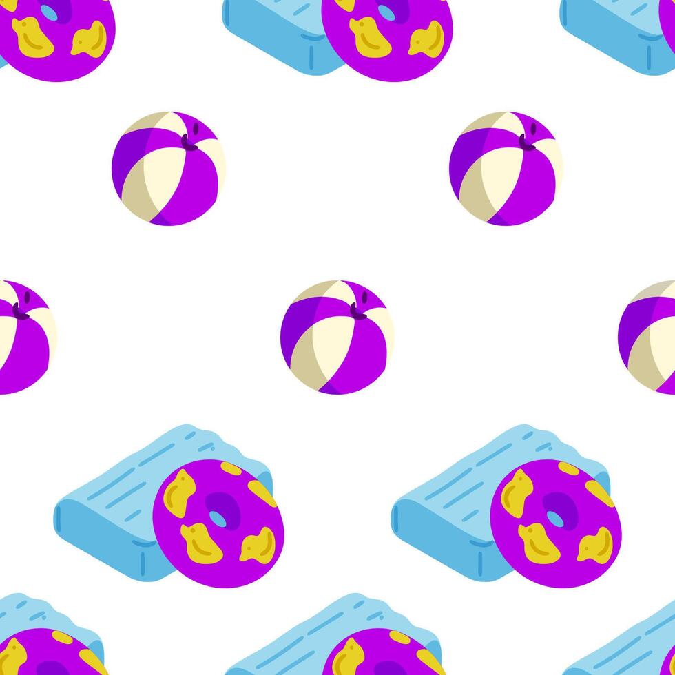 Cartoon Summer Beach Toy Pattern vector