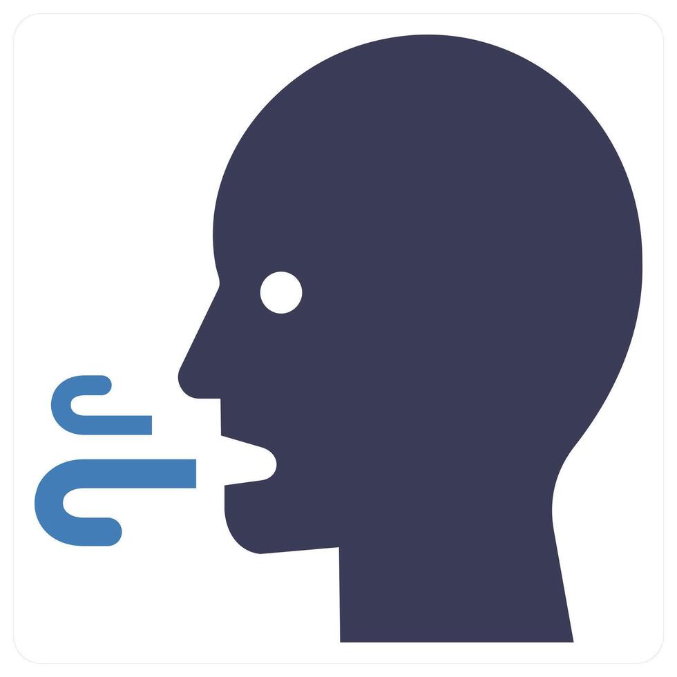 Stinky Mouth icon concept in blue color vector