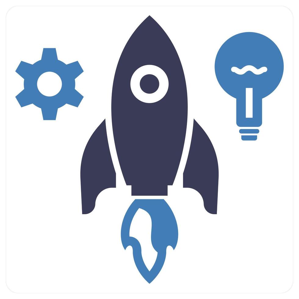 Startup icon concept in blue color vector