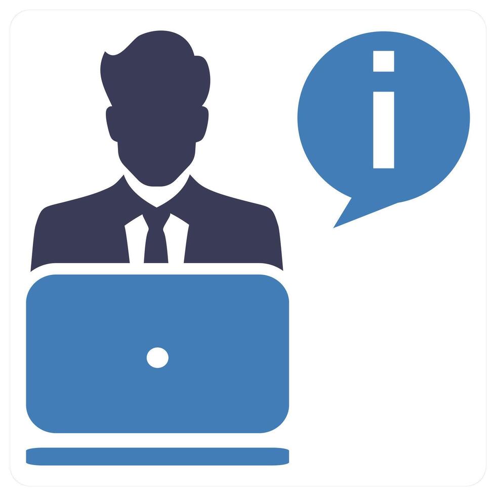 Support Staff icon concept in blue color vector