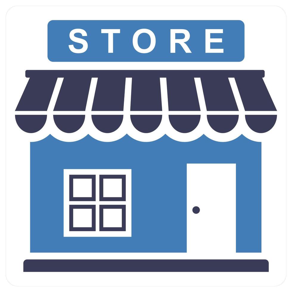 Store and retail icon concept in blue color vector