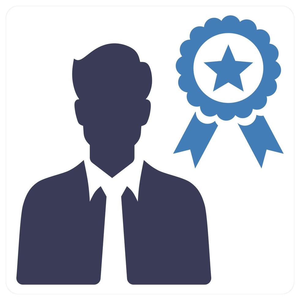 Star Employee and employee icon in blue color vector